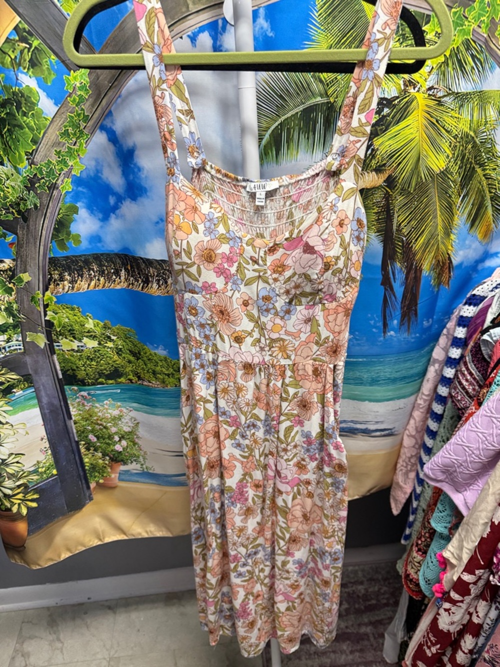 A.U.W Floral Sleeveless Summer Midi Dress - Pastel Bouquet